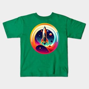 Award-winning Space Exploration Rocket Logo Kids T-Shirt